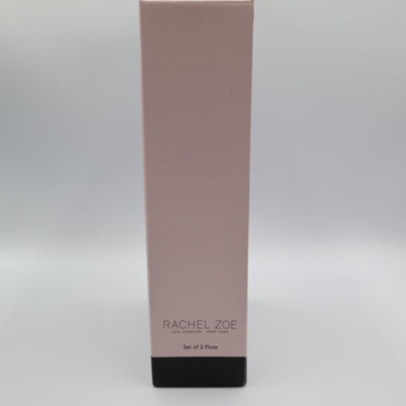 Rachel Zoe Geometric Gold Accent Champagne Flutes NIB Set of 2 - Picture 4 of 8